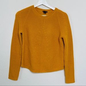 Theory Wool Mustard Cropped Sweater Sz S